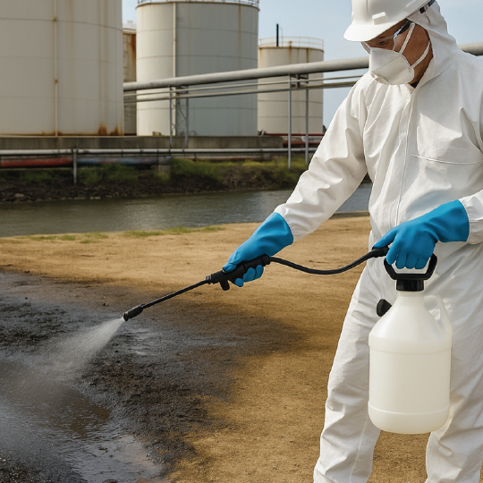 ZERABIO-NE Solución desengrasante para el tratamiento y limpieza de áreas contaminadas con petróleo crudo y/o sus derivados.